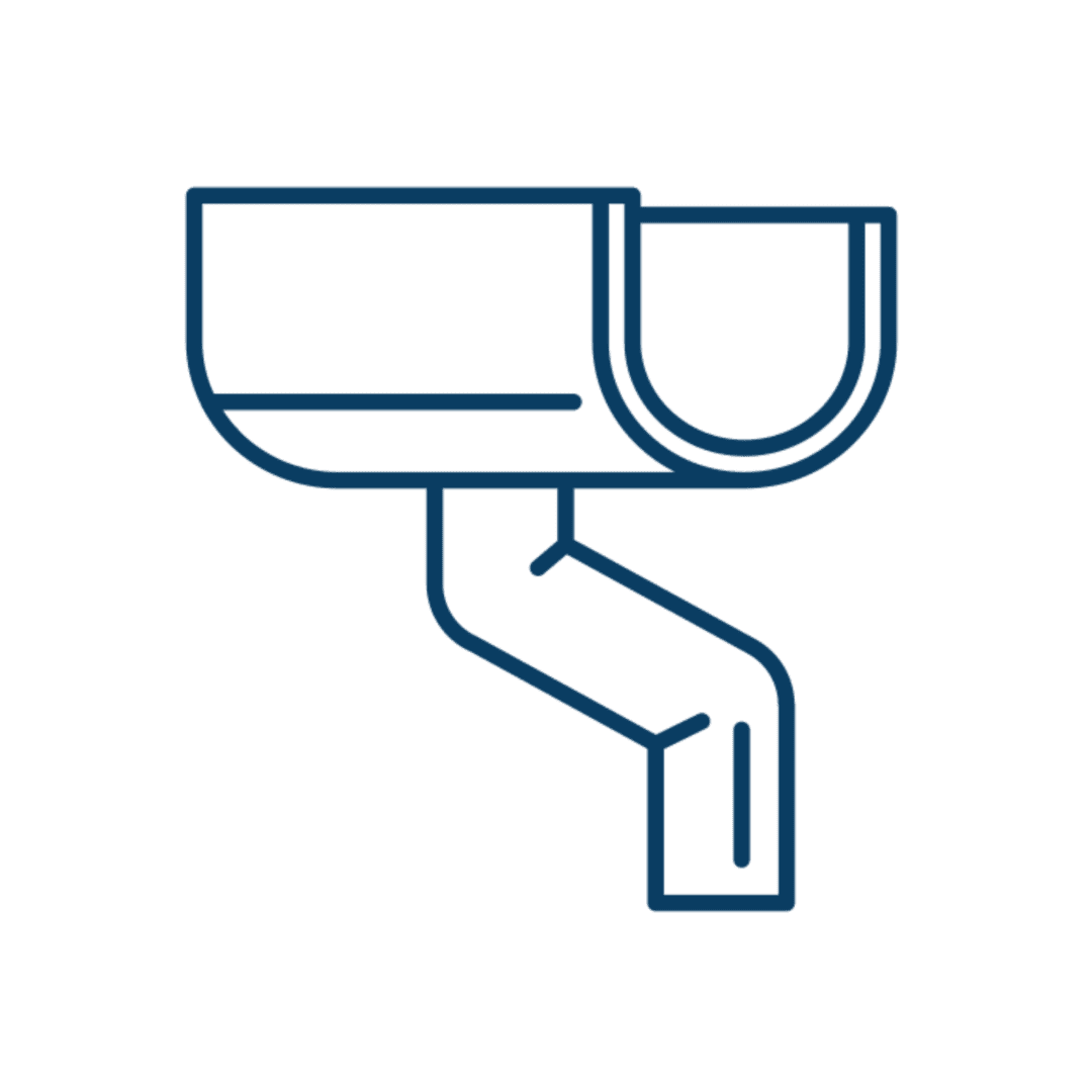 gutter Simple blue line icon of a surveillance camera.