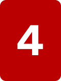 A white number 4 on a red background.